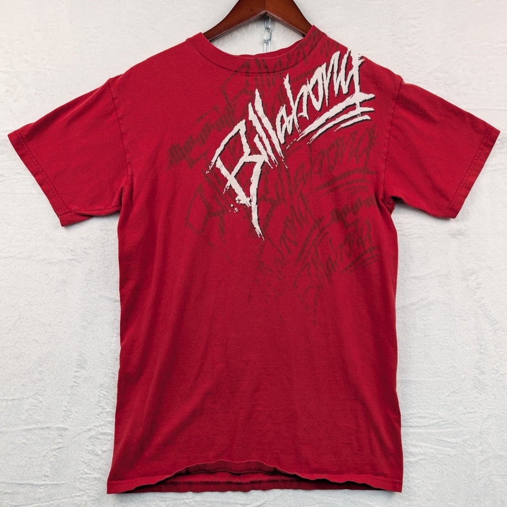 VTG Billabong T-Shirt Men's M Red Distressed Script Surf Skate Streetwear Y2K